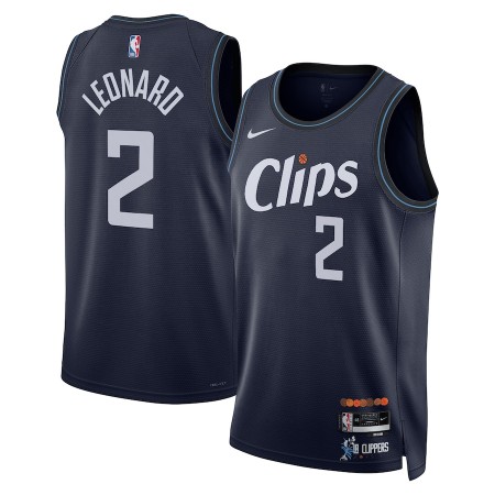 Muške NBA Dres Los Angeles Clippers Kawhi Leonard Nike 2023-24 City Edition Navy Swingman